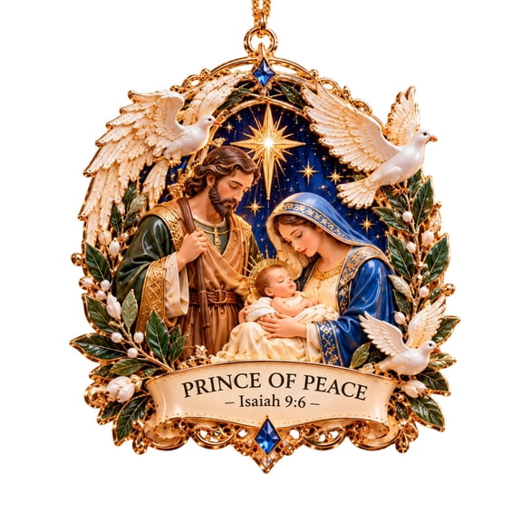 Christmas Nativity Scene Acrylic Bell Ornament, Religious Holiday Hanging Decoration