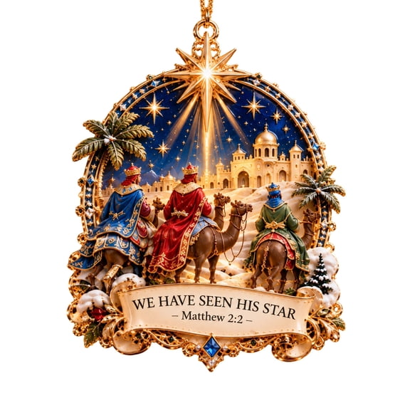 Christmas Nativity Scene Acrylic Bell Ornament, Religious Holiday Hanging Decoration