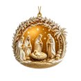 thumbnail image 1 of Christmas Nativity Scene Acrylic Flat Ornament 3.1 in Religious Holy Family Hanging Tree Decor Design C, 1 of 6