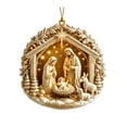 thumbnail image 1 of Christmas Nativity Scene Acrylic Flat Ornament 3.1 in Religious Holy Family Hanging Tree Decor Design D, 1 of 6