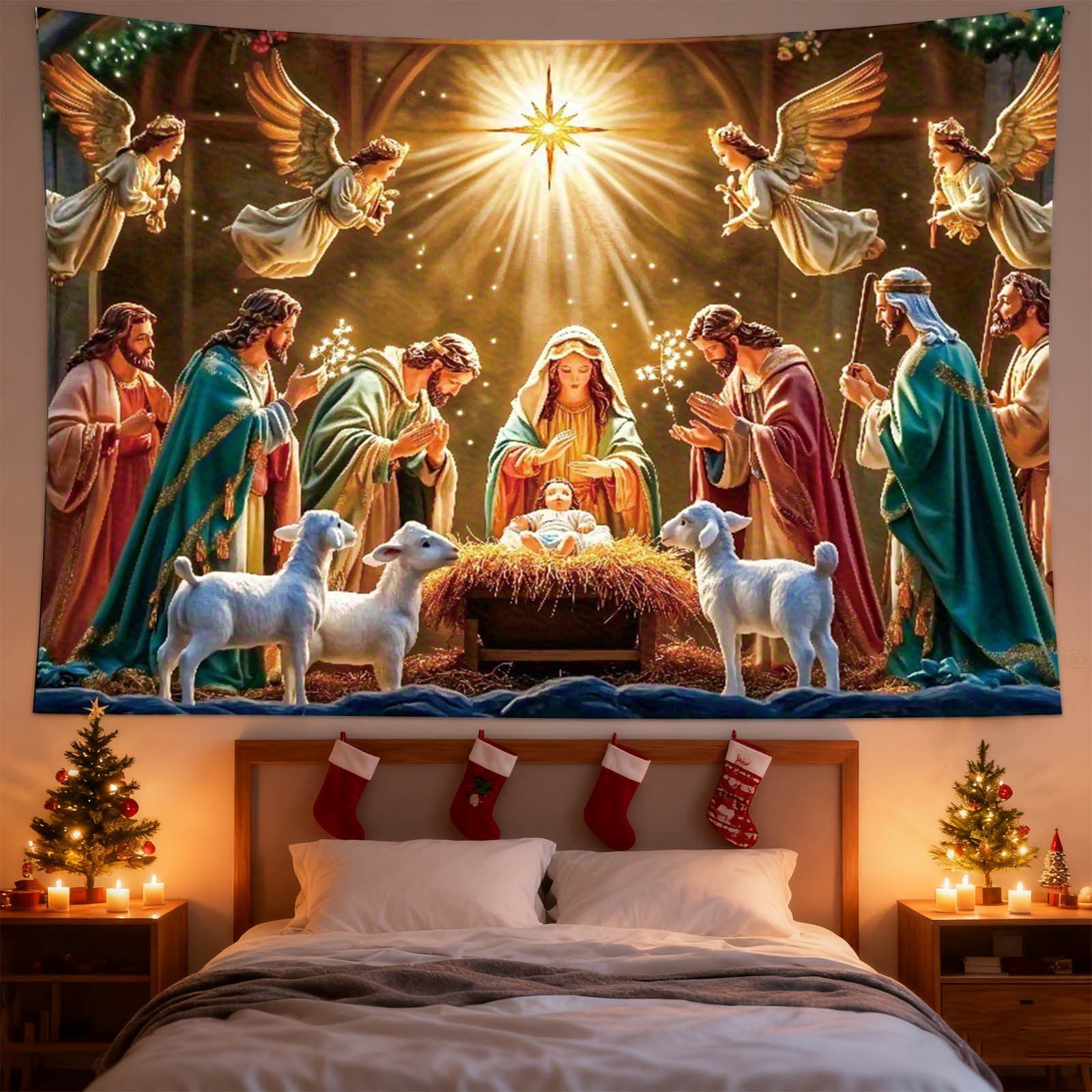 Christmas Nativity Scene Background,Christmas Nativity Starrys Canopys ...