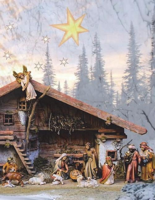 Christmas Nativity Scene Notebook Large Size 8.5" x 11" Ruled 150 Pages (Paperback)
