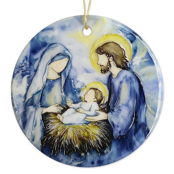 Christmas Nativity Scene Ornament Baby Jesus Ceramic 3 Inch