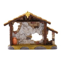 Christmas Nativity Stable, Resin Christmas Manger Nativity Stable, Jesus Birth Manger Figurines, Classic Xmas Table Ornaments for Holiday Indoor Tabletop Fireplace Gift