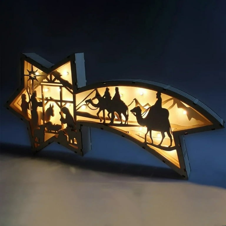 3D Christmas Scene Tealight Lantern Laser Cut Out Unfinished Wood 3D Christmas Scene Tealight Lantern Laser Cut Out Unfinished Wood