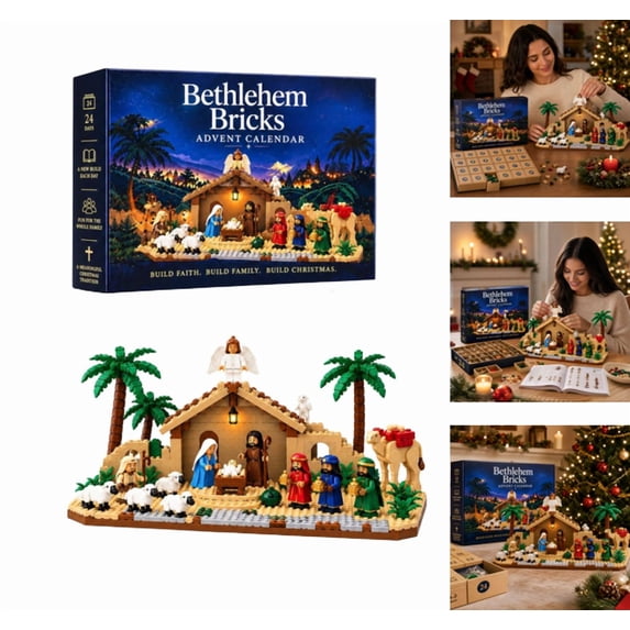 Christmas Nativity Story Block Advent Calendar Building Set with 24 ...