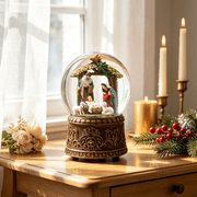 Christmas Nativity scene Snow Globe with Music Box with LED Light Home Holiday Decoration Gift For Kids Girls