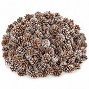 Christmas Natural Mini Pine Cones - Small Xmas Snow Pinecones Decor
