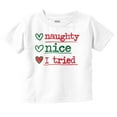 thumbnail image 1 of Christmas Naught Nice I Tried Hearts Toddler Baby Graphic T Shirt Brisco Brands 6M, 1 of 1