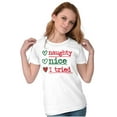 thumbnail image 1 of Christmas Naught Nice I Tried Hearts Womens Slim Fit Graphic Tee Brisco Brands S, 1 of 5