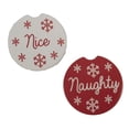 thumbnail image 1 of Christmas Naughty Nice Car  Coaster Set Ceramic Absorbent 6005740, 1 of 3