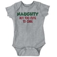 thumbnail image 1 of Christmas Naughty Too Cute To Care Romper Boys or Girls Infant Baby Brisco Brands 6M, 1 of 6