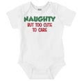 thumbnail image 1 of Christmas Naughty Too Cute To Care Romper Boys or Girls Infant Baby Brisco Brands 6M, 1 of 6