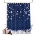 thumbnail image 1 of Christmas Navy Blue Bathroom Shower Curtain Winter Christmas Balls Snowflakes Star Waterproof Washable Shower Curtains for Bathtub Bath Decor with Grommets and Hook 66 X 72 Inch, 1 of 8