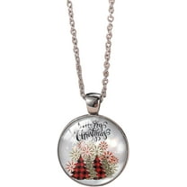 Christmas Necklace Vintage Glass Christmas Tree Santa Elk Crutch Pendant Necklace Crystal Embossed Christmas Necklace Sweater Chain Holiday Jewelry for Women
