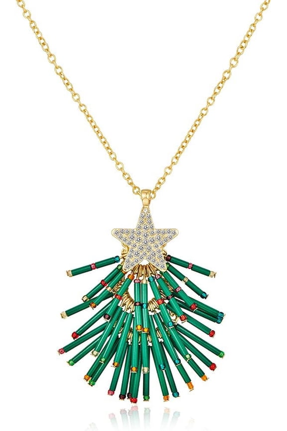 Christmas Necklaces For Women Long Christmas Tree And Lights Charm Strand Necklaces[Z3368]