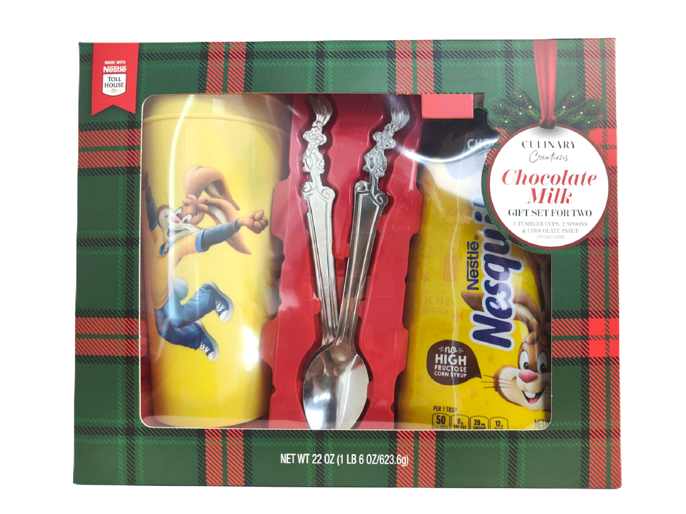 Christmas Gift, Brand Nestle,  Gift Set with Spoons and Yellow Tumblers, Food Form Whole