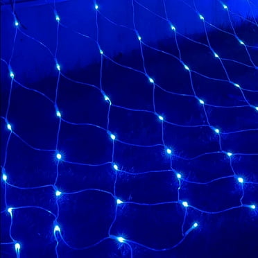 Christmas Net Lights, 200 LED 9.84 ft x 6.56 ft 8 Modes Plug in, Connectable Waterproof Christmas Net String Lights for Outdoor Bushes Garden Party Decorations,Blue