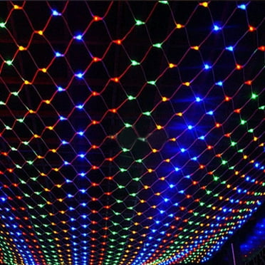 Christmas Net Lights. 5 x 5ft 96 LED Mesh String Lights Plug in with 8 Modes Outdoor Lights for Garden Bushes Tree Holiday Decorations, Multicolor