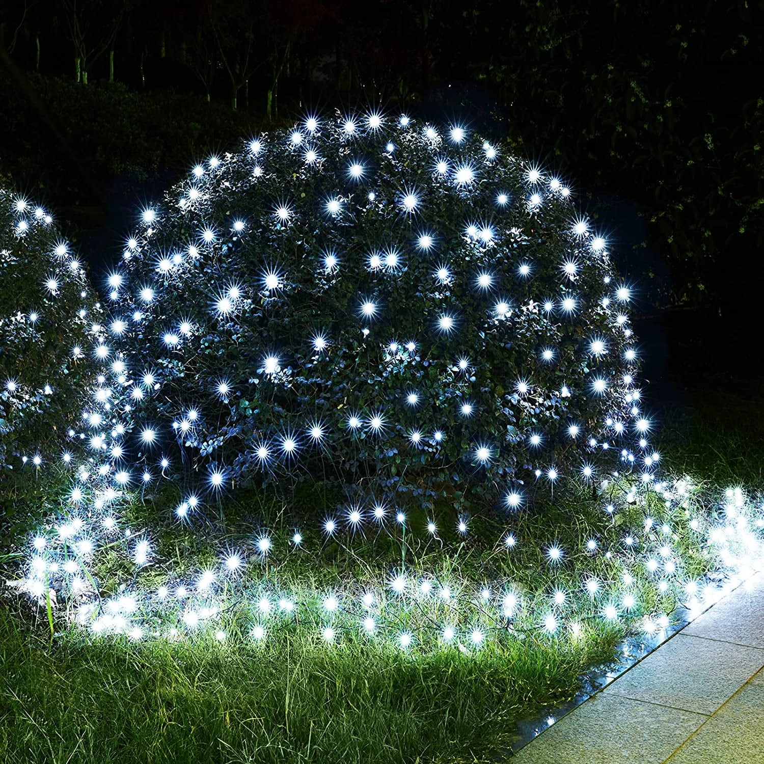 Christmas Net Lights 96 LED 6.5ft x 9.8ft Outdoor Christmas Bush Lights with 8 Modes, Connectable, Waterproof and Durable for Trees, Bushes, Christmas Decorations, Cool White