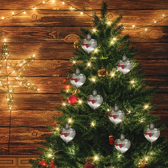 Christmas New Christmas Decoration LED Luminous Heart Christmas Tree Pendant Creatives Transparent Christmas Ball