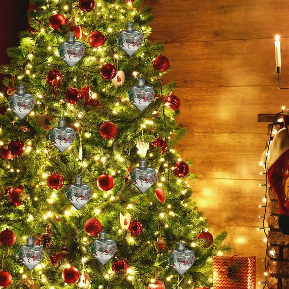 Christmas New Christmas Decoration LED Luminous Heart Christmas Tree Pendant Creatives Transparent Christmas Ball