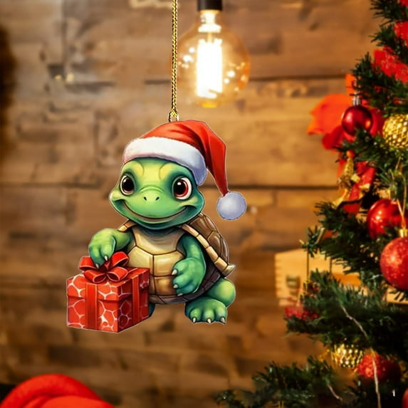 Christmas New Christmas Turtle Acrylic Decorative Pendant Christmas Animal Turtle Festive Atmosphere Hanging Ornaments/ Christmas Ornaments Christmas Ornaments D