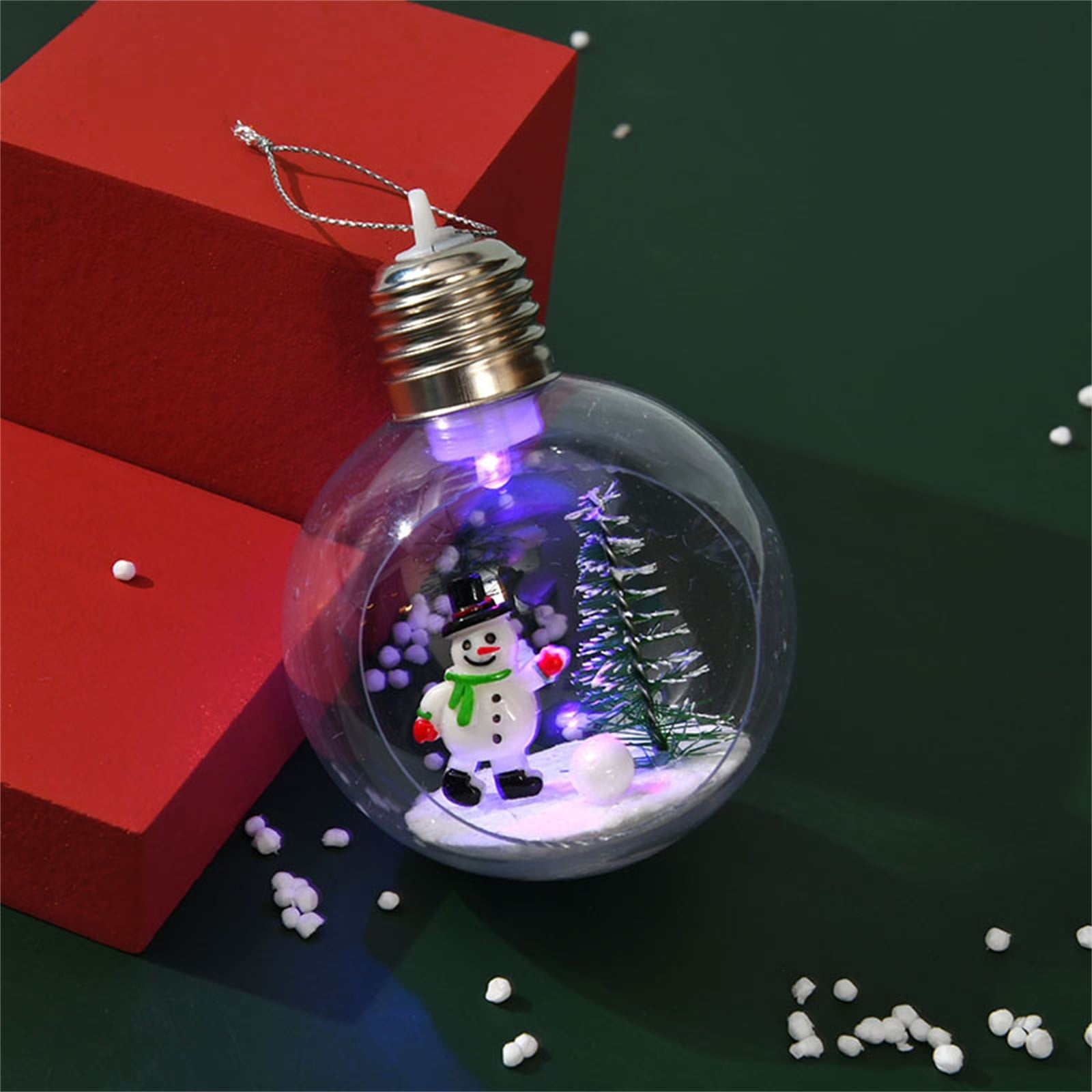 Christmas New Products Ornaments Clear Christmas Ornaments with Led and