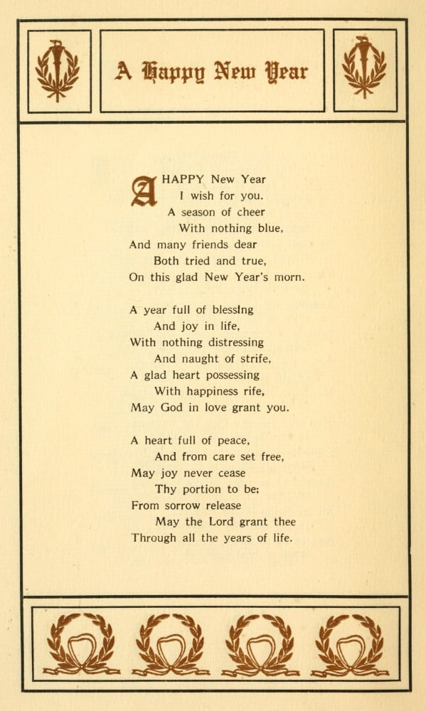 Christmas & New Year Carols 1911 A Happy New Year Canvas Art - John F x-Herget (18 x 24)
