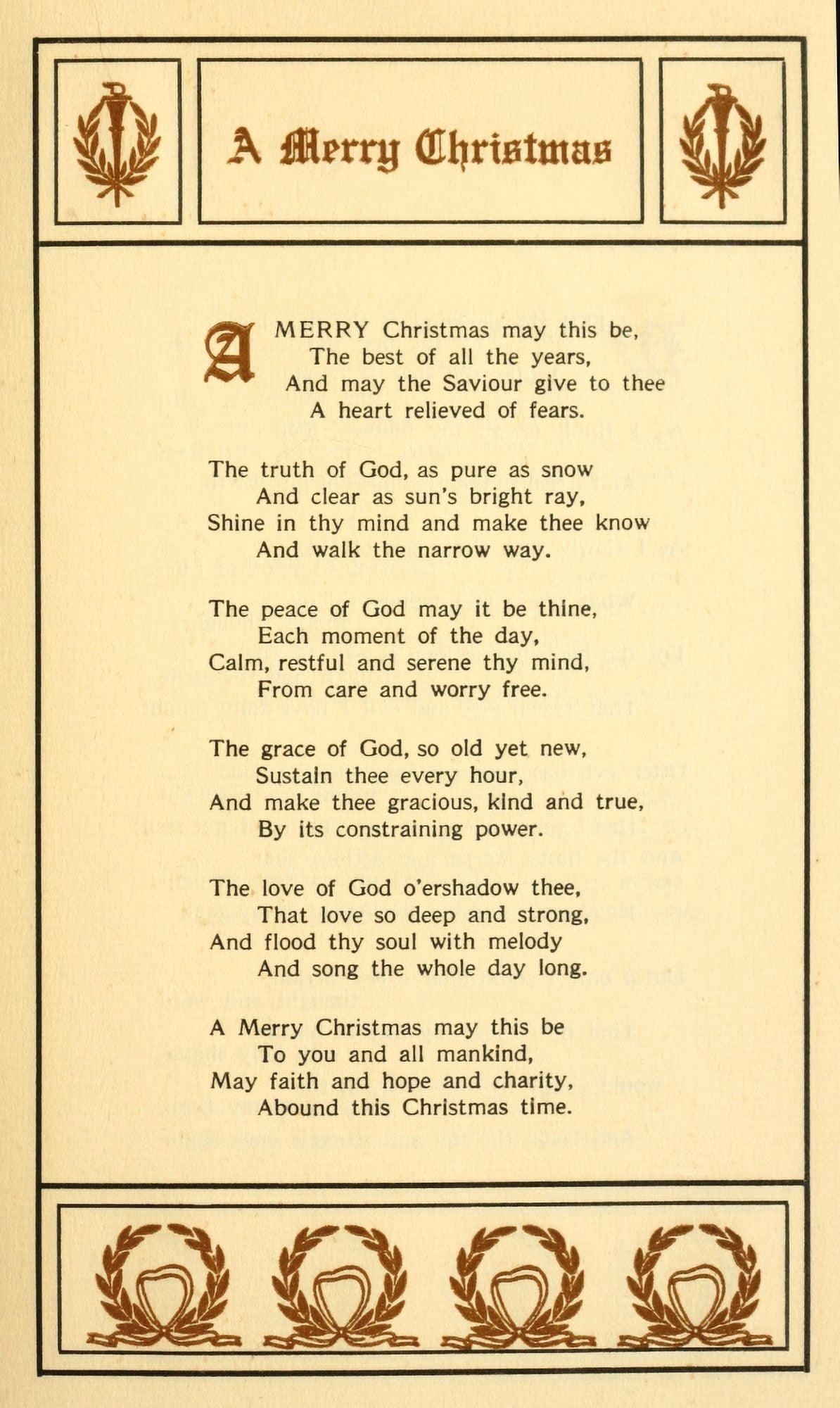 Christmas & New Year Carols 1911 A Merry Christmas Canvas Art - John F Herget (18 x 24)