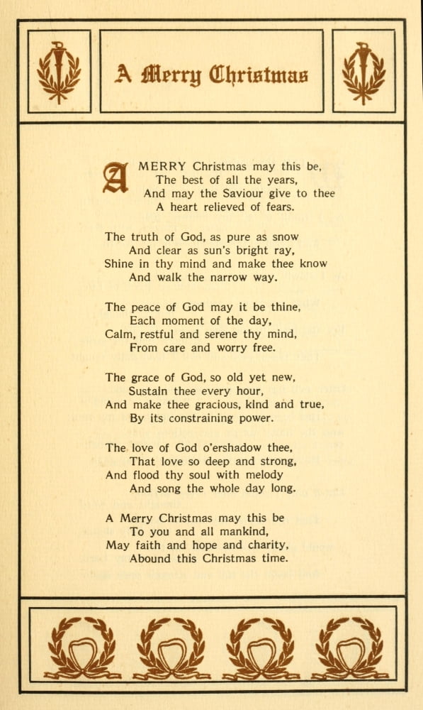 Christmas & New Year Carols 1911 A Merry Christmas Canvas Art - John F x-Herget (18 x 24)