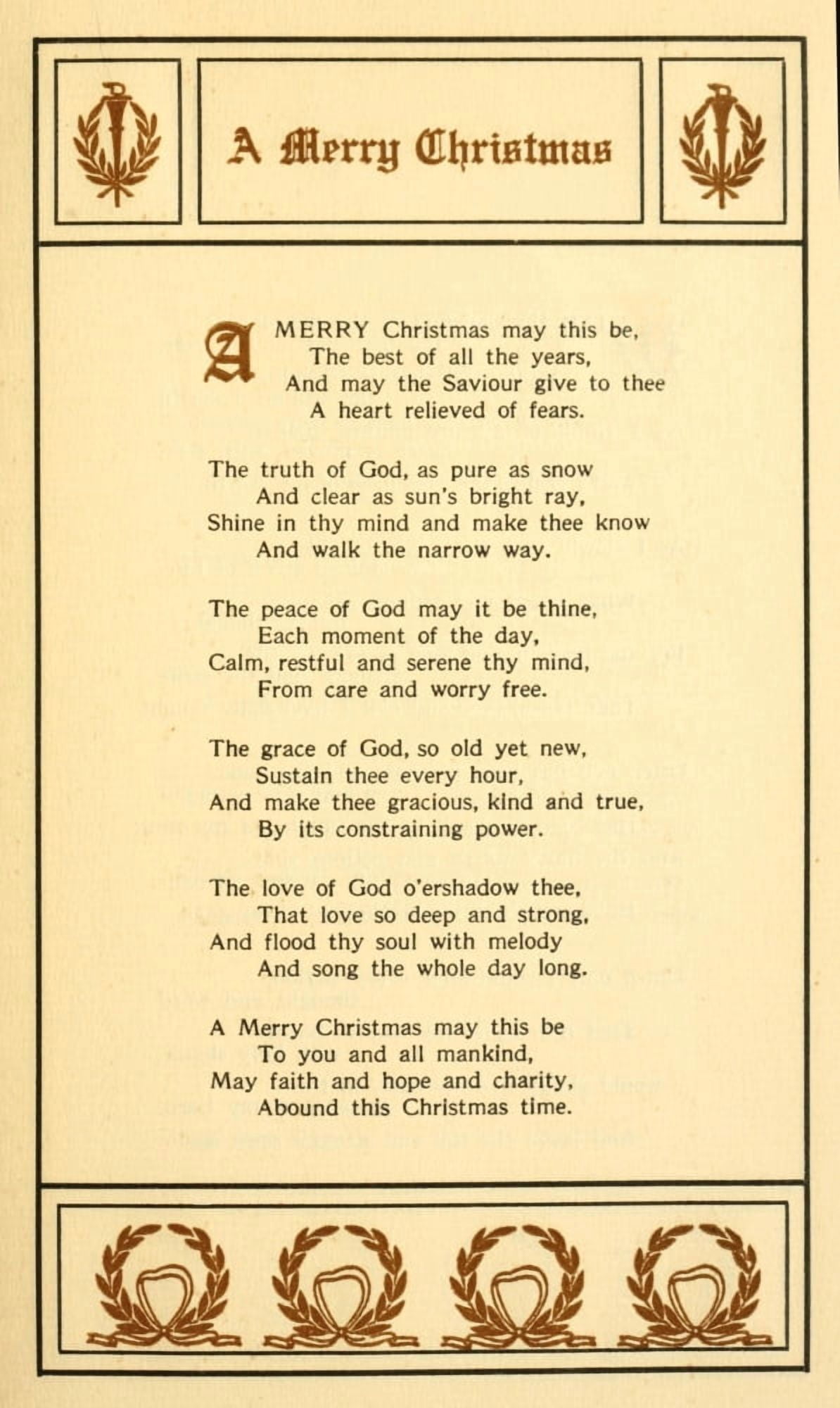 Christmas & New Year Carols 1911 A Merry Christmas Canvas Art - John F x-Herget (24 x 36)