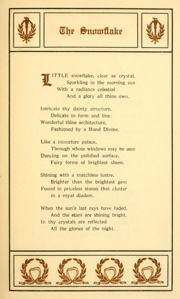 Christmas & New Year Carols 1911 The Snowflake Canvas Art - John F x-Herget (24 x 36)