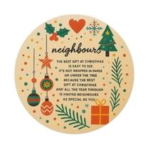Christmas & New Year-Dear Neighbours Round Tin Sign Vintage Metal Poster Living Room Bar Man Cave Home Wall Art Decor 8x8inch