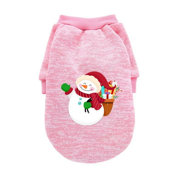 Christmas & New Year Themed Dog Sweatshirt - 1 Piece | Santa Snowman Patterns Holiday Sweaters - Xmas Pet Outfit for Small Dogs and Cats