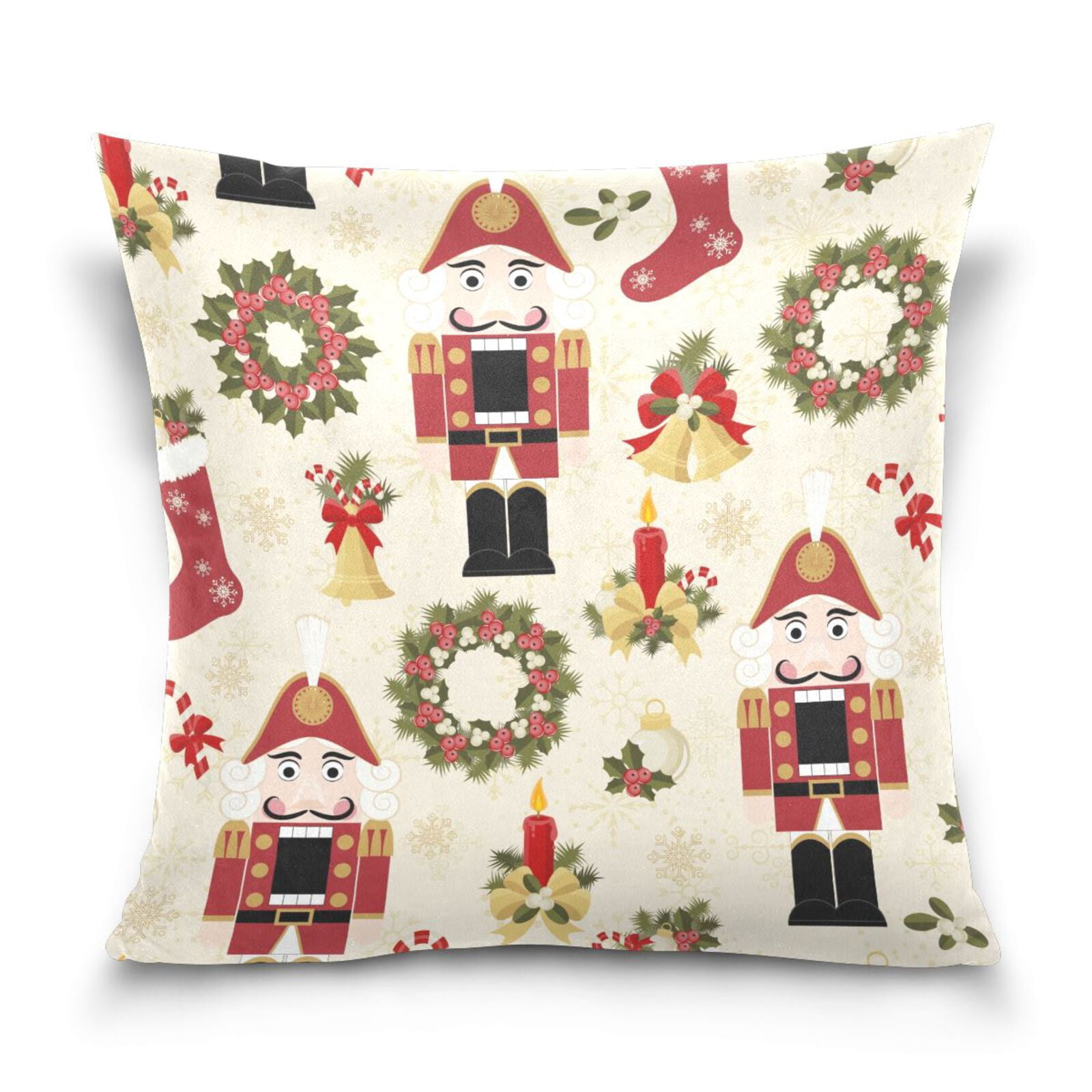 Christmas New Years Nutcrackers Square Throw Pillow Covers Couch