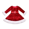 thumbnail image 1 of Christmas Newborn Kids Baby Girls Princess Party Pageant Dress Long Sleeve Mini Dresses Clothes, 1 of 10
