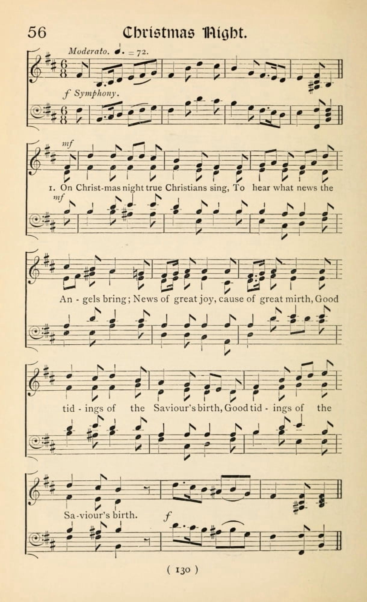 Christmas Night 1 Christmas Carols New & Old 1850 Canvas Art -  (24 x 36)