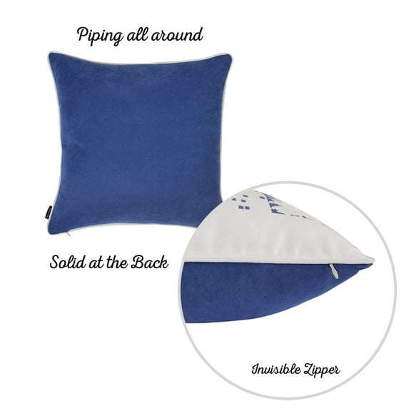 Christmas Night Decorative Single Throw Pillow Square Blue & White