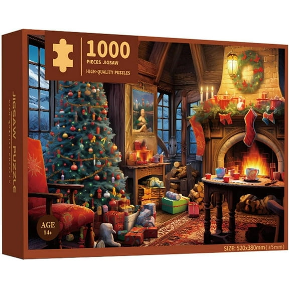Christmas Night Jigsaw Puzzle Advent Calendar 2025,1000 Pieces Jigsaw Puzzle 24 Days Of Christmas Countdown Calendar,Christmas Gift For Family Games Christmas Home Mantel Decoration