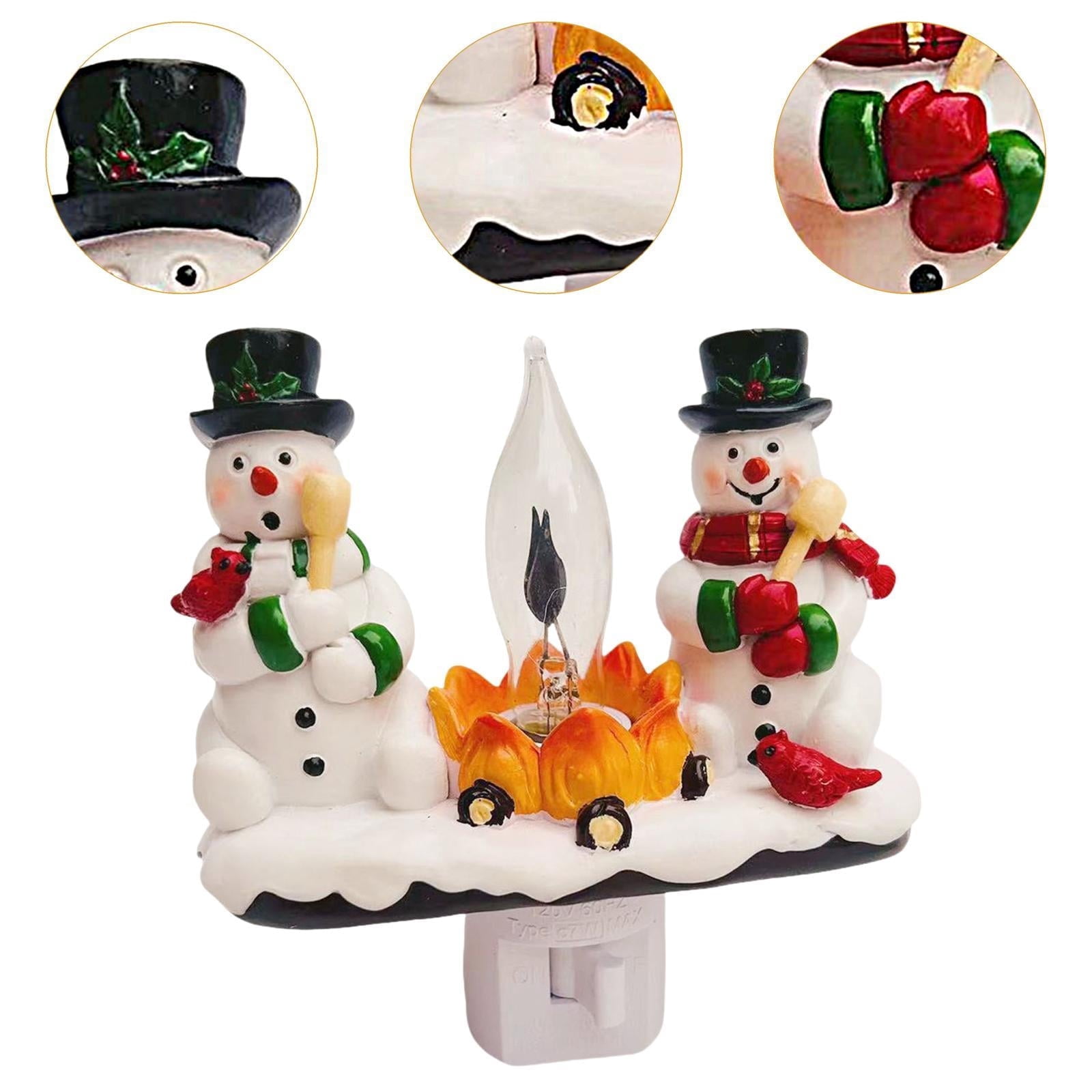 Halloween Bonfire Cute Ghost Night Light – Flickering Campfire Glow, Plug-in Wall Lamp, Energy-Efficient, White, For Bedroom/Kids' Room/Holiday Decor