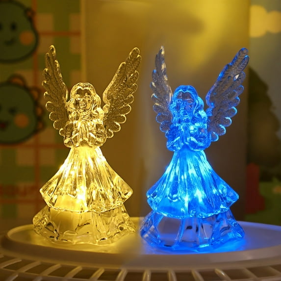 Christmas Night Light Under 5 ! Yrmaups Colorful Acrylic Angel Light, LED Night Lamp Decor, Transparent Toy Christmas Decoration for Bedroom Home