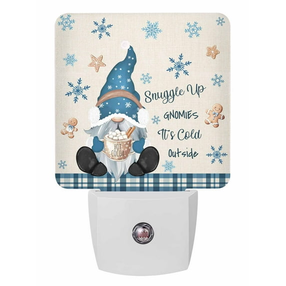 Christmas Night Lights Auto Sensor Blue Gnome Plug-in LED Nightlights ...