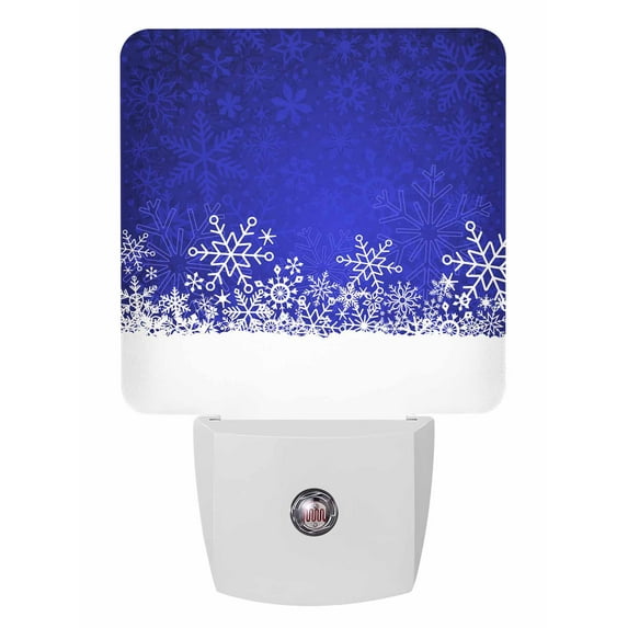 Christmas Night Lights Auto Sensor Blue Snowflakes Plug-in LED ...