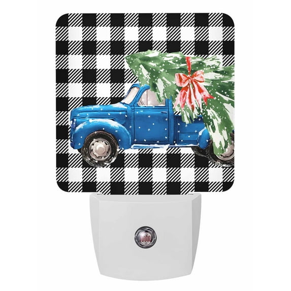 Christmas Night Lights Auto Sensor Blue Truck Xmas Tree Plug-in LED ...
