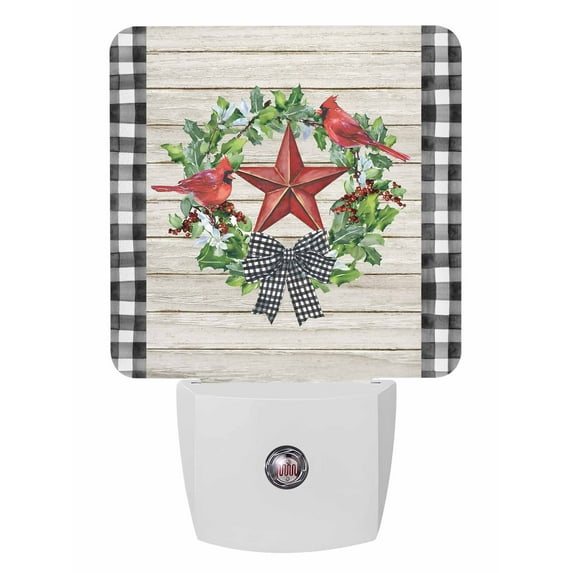 Christmas Night Lights Auto Sensor Cardinal Bird Plug-in LED ...