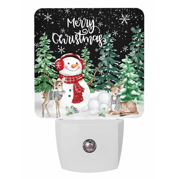 Christmas Night Lights Auto Sensor Deer Snowman Plug-in LED Nightlights ...