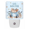 thumbnail image 1 of Christmas Night Lights Auto Sensor Gingerbread Man Plug-in LED Nightlights Dusk to Dawn for Living Room, Bedroom, Bathroom, Hallway, Wall Decor, Hot Cocoa Cookie Blue Hello Winter Night Light, 1 of 9