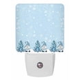 thumbnail image 1 of Christmas Night Lights Auto Sensor Gnome Xmas Tree Plug-in LED Nightlights Dusk to Dawn for Living Room, Bedroom, Bathroom, Hallway, Stairways Xmas Wall Decor, Blue Snowflake Night Light, 1 of 9