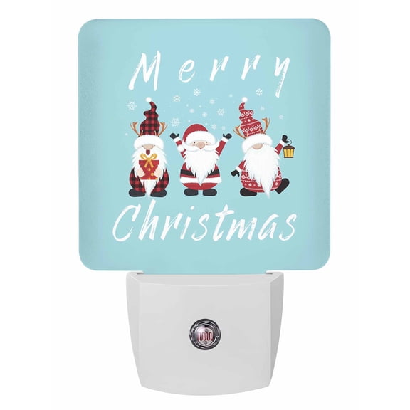 Christmas Night Lights Auto Sensor Merry Christmas Plug-in LED Nightlights Dusk to Dawn for Living Room, Bedroom, Bathroom, Hallway, Wall Decor, Christmas Gnomes Snowflake Teal Green Night Light